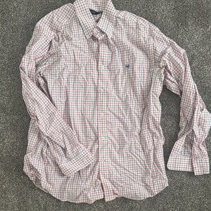Men’s Pink & Blue Plaid Button Down